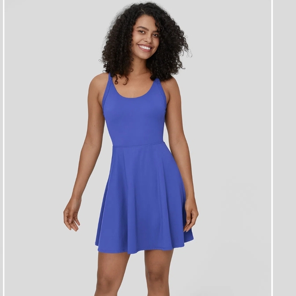 Halara Backless Twisted Flare Dance Active Dress blue size S - Picture 2 of 11